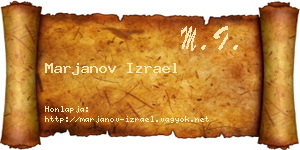 Marjanov Izrael névjegykártya